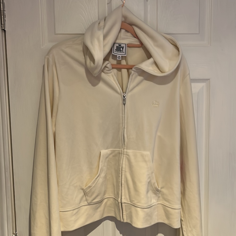 New Juicy by Juicy Couture Hooded Long Sleeve Velour Pebble Hoodie Women's 1X